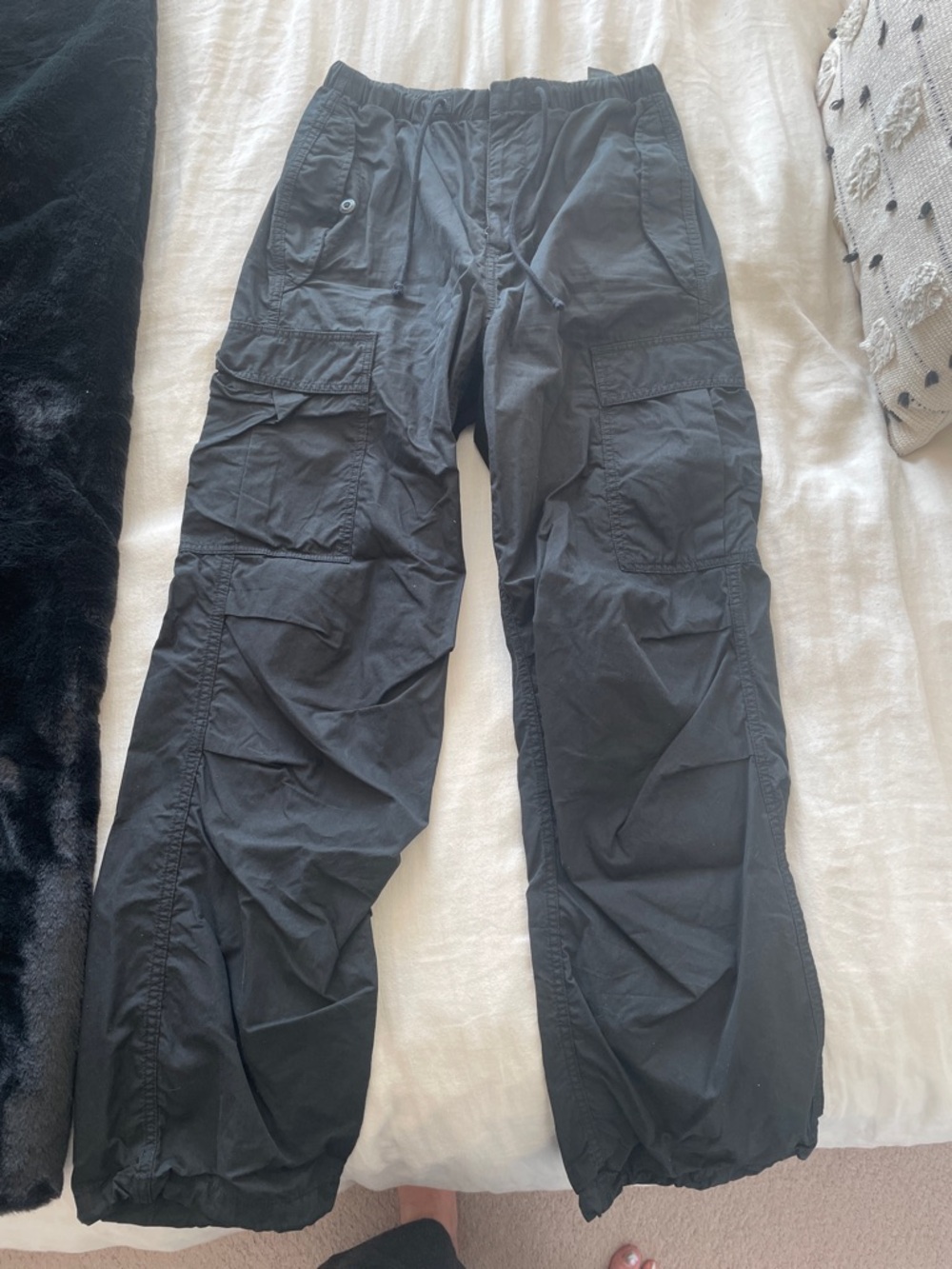 TNA Black Cargo Track Pants with Utility Pockets